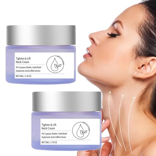 Tighten and Lift Neck Cream,Face Cream,Face Lifting Moisturizer,Straffende Halscreme zum Anheben Schlaffer Haut,Fortschrittliche Straffende Feuchtigkeitscreme für Gesicht,Hals (2 pcs)