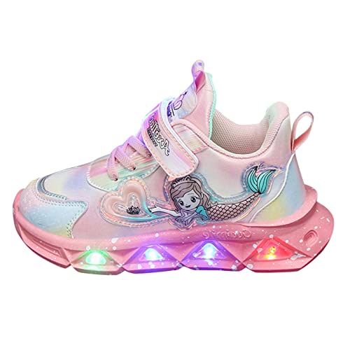 Sportschuhe Kinder Jungen Mädchen Modische Ganzjahres-Sportschuhe für Kinder und Jungen, flach, Dicker Boden, leicht, rutschfest, Schnürung, Hakenschlaufe, Atmungsaktiv (U1-Pink, 29.5 Little Child)