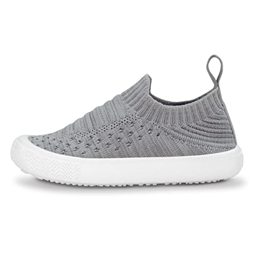 Jan & Jul Unisex Baby Schuhe, weiche Sohle, waschbare Sneakers (Grau, EU Größe 21.5)