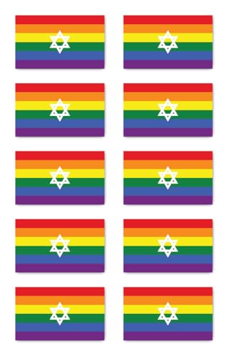 Aufkleber: 50x30 mm, 10 Stück - Flagge - LGBTQ Israel - LGBTQ - für Auto, Laptop und mehr
