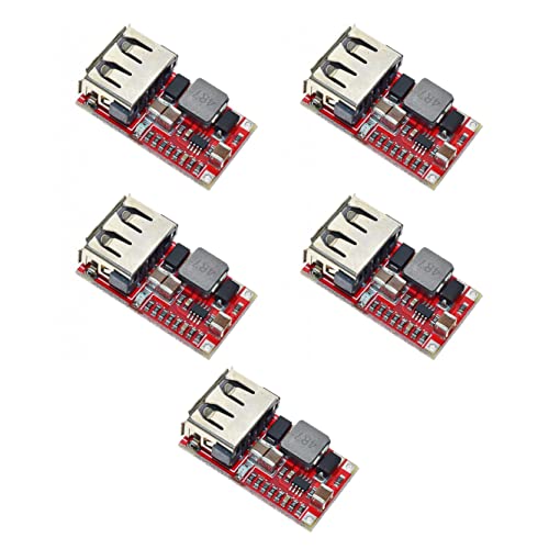 JZK 5 Stück 6–24 V 24 V 12 V auf 5 V 3 A USB Step Down Modul DC-DC Konverter Buck Modul, Effizienz 97,5% Auto USB Handy Ladegerät DIY Modul