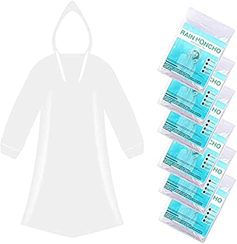 ODSPTER Regenponcho - Regencape Einmal für Damen und Herren 6 Stück Regen Ponchos - Einweg Regenponcho mit Kapuze Für Festival Wandern, Camping, Konzerte Festival