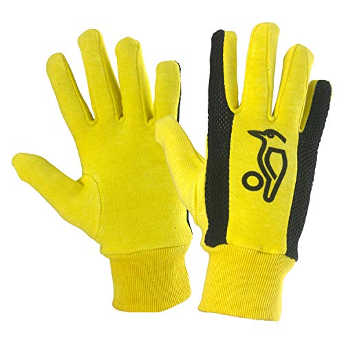 KOOKABURRA Einfarbige Baumwolle Wicket Keeping Inners, gelb/schwarz, Over Sized Adult