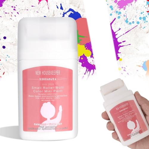 Wandfarbe Ausbessern Weiß 100ML, Weisse Wandfarbe Klein Wandreparatur Rollbürste mit Wandreparaturpaste, Wandfarbe Kleiner Roller für Innen zum Reparieren von Graffiti, Kratzern, Flecken