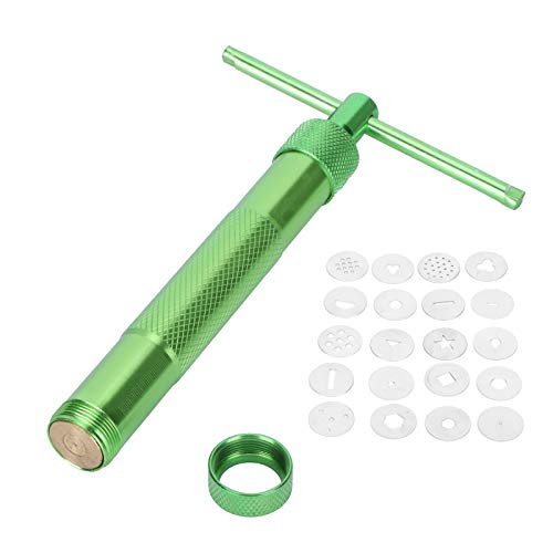 Alvinlite Clay Extruder Fondant Sugar Extruder - Rotierende Quetschextruderpistole aus rostfreiem Stahl mit 20 Formen