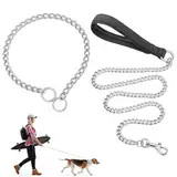 Kettenhalsband Hund 65cm, Hundehalskette, Hundeleine Stark Metall Kettenleine, Zugstopp Halsband Hunde Für Hundetraining, Hundespaziergang, Geeignet Für Mittelgroße Und Große Hunde