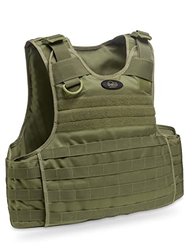 SHIELD Germany® SK1 bis SK4+ Plattenträger Weste Oliv - Taktische Schutzweste, schusssichere Weste (as3, Alpha, m, Regular, Regular, Ohne Ballistischen Schutz)