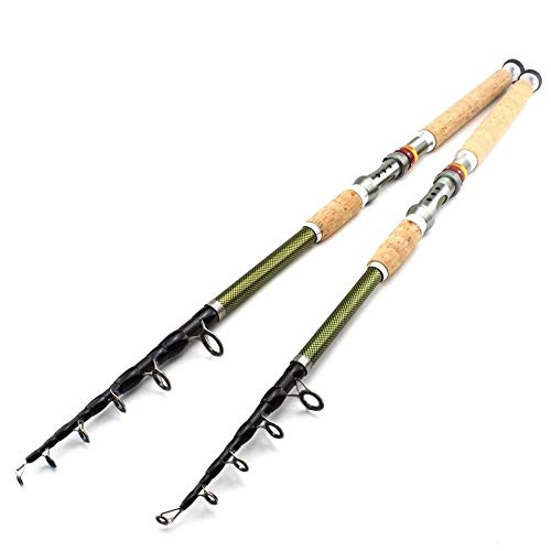 KURTIK Angelrute,Teleskop Angelrute 2.1m 2.4m 2.7m 3.0m 3.6m Teleskop Angelrute Carbon-Holzgriff Spinnrute Extra Heavy Karpfenangeln Pole Sea Tackle (Size : 3.0 m)