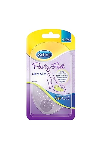 Scholl Party Feet Ultra Slim Gel-Polster zum Schutz des vorderen Teils der Fußsohlen, transparentes Polster für High Heels, Anti-Rutsch-Technologie, 1 Paar