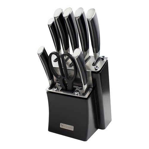 Rockingham Forge Equilibrium 9-teiliges Küchenmesser-Block-Set, professionelle Edelstahl-Kochmesser-Auswahl