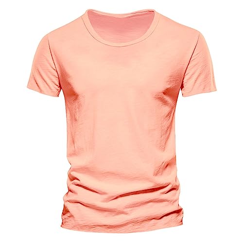 Generisch Herren T-Shirt Kurzarm V-Neck V-Ausschnitt, Herren - Unterhemd, Shirt Kurzarm T-Shirts FüR Herren Fitness T-Shirt Herren Gym Baumwolle Basic Tshirt Herren Weiß V