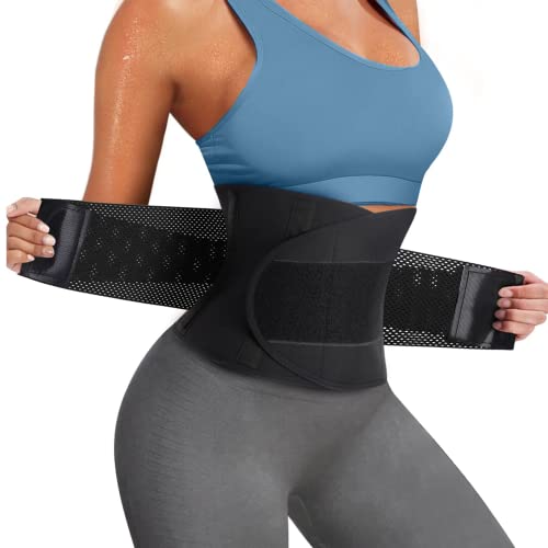 Junlan Bauchweggürtel Korsett Damen Bauchweg Schwitzgürtel Zum Abnehmen Waist Trainer Damen Neopren Sauna Fitness gürtel (schwarz, M)