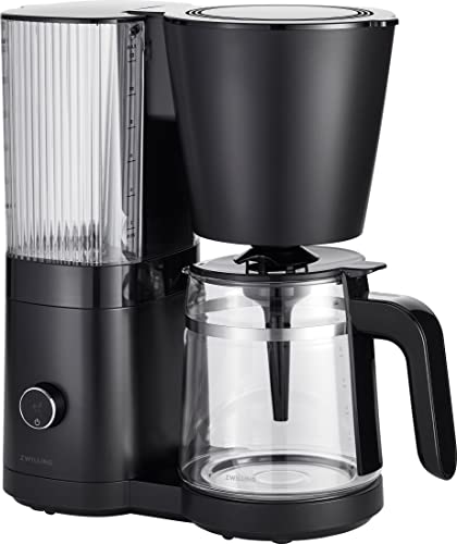 ZWILLING ENFINIGY Filterkaffeemaschine mit 1.5l Glaskanne, Kaffeemaschine mit Edelstahl-Boiler, Blooming & smarter Entkalkerfunktion, Kunststoff, Schwarz