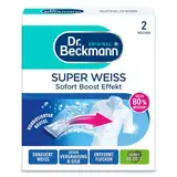 Dr. Beckmann Super Weiß | entfernt Grauschleier | hilft gegen Vergilbungen | die Wäsche wird wieder strahlend Weiß | 2 x 40 g