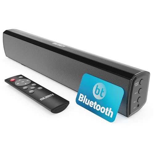 MAJORITY Bowfell Soundbar für TV Geräte | Bluetooth PC Soundbar | 50W 2.0 Stereo TV Lautsprecher für Fernseher | TV Soundbar | 39cm Soundbar PC | Mini Soundbar TV | Sound Bar & Fernbedienung (Schwarz)