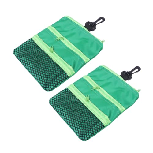 KITANDOVE 2St Aufbewahrungstasche golfgeschenke Tee Storage Bag Multifunctional Golf Bag Equipment Storage Bag Golftasche mit Reißverschluss Golf-Tee-Mesh-Tasche T-Beutel Zubehör Green