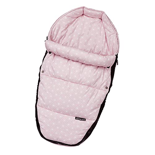 Gesslein Baby-Nestchen, 213 Raute rosa, warmes Kuschelnest/Fußsack für Neugeborene und Säuglinge, für Kinderwagen Wanne, Babyschale, Bettchen und Wiege, inkl. Gurtschlitze