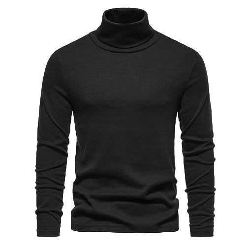 WKAYsIV Fleecepullover Damen Herren Jacken Blouson mit Rollkragen Neugeborenen Winter(Schwarz,XXL)