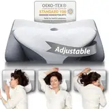 LUOFNI Orthopädisches Kissen, Höhenverstellbar Antischnarchkissen, Geruchlos, Ergonomisches Memory Foam Kissen, gut Nackenkissen für Seiten-, Rücken- und Bauchschläfer