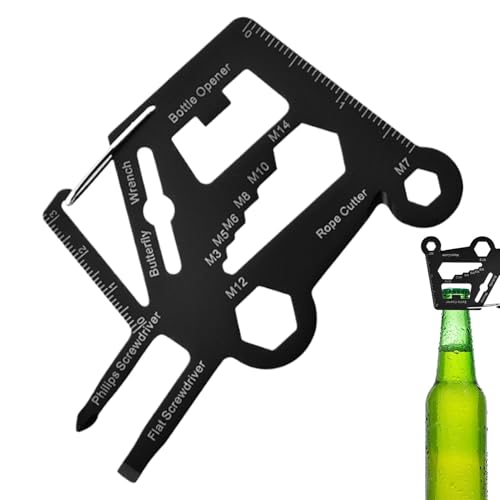 Überlebenskarte aus Metall, Brieftaschen-Überlebens-Multitools, Edelstahl-Bieröffner, Überlebenskarten-Werkzeug, Karte in Kreditkartengröße für Männer und Gadgets, Überleben