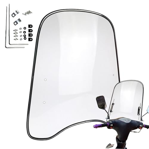 Motorrad Windschutzscheibe, Roller Windschutzscheibe, Universelle Motorrad Spoilerscheibe Windschild Spoiler, Winddichtes, Kältefestes, Für Motorräder, Elektroautos, Roller