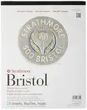 Strathmore (580-62 500 Series Bristol, 2-lagige Pergamentoberfläche, 27,9 x 35,6 cm, Weiß, 15 Blatt