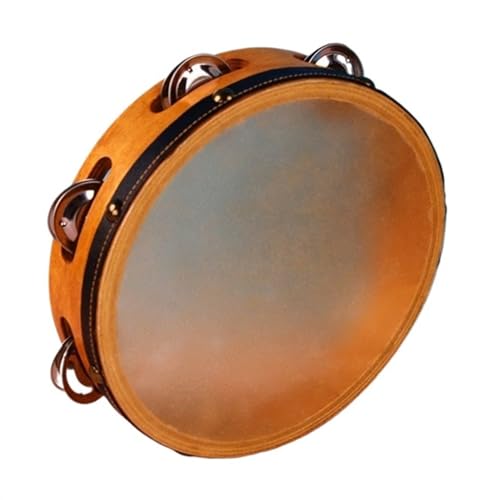 FCSHFC Tamburin Percussion Instrumente Erwachsene Handgehalten Handtrommel Mit Metallschellen Für Ktv, Kirche, Ausbildung Tambourin(Size:8 inches-B)