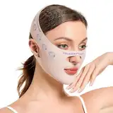 QOMJUFA V Gesichtsmasken,Wiederverwendbare V-Linienmask,V shape face für Doppelkinn und schlaffe Gesichtshaut,Jederzeit einsetzbar,Rosa