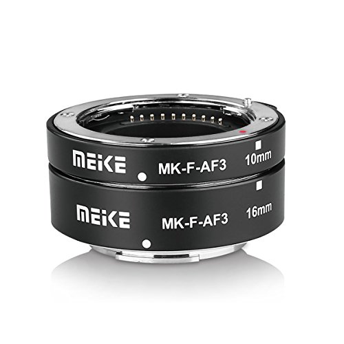 Meike MK-F-AF3 Auto Fucus Macro Extension Tube for Compatible with Fujifilm Mirrorless Camera(10mm 16mm only or conbination) X-T1 X-T2 X-Pro1 X-Pro2 X-M1 X-T10 X-A1 X-A2 X-E1 X-E2 X-E3 etc