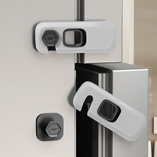 4er-Set Kindersicherungsschloss (Extra Stark) – Selbstklebende Schranksicherung Baby für Kühlschrank, Fenster & Schubladen – Bohrfrei & Rückstandsfrei Entfernbar
