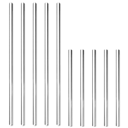 Voarge 10 Stück Rührstäbchen,Glasstäbe 5 Stück 30cm und 5 Stück 20cm beidseitig nutzbar,beidseitig nutzbar, hitzebeständig, für wissenschaftliche Chemie/zum Umrühren von heißen und kalten Getränken