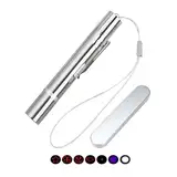 JIEYUCHU LED Interaktives Katzenspielzeug, Wiederaufladbar über USB 7 in 1und 5 Muster LED Interaktives Spielzeug Mit Box, Multimode Spielzeug für Kätzchen Welpen, Silber