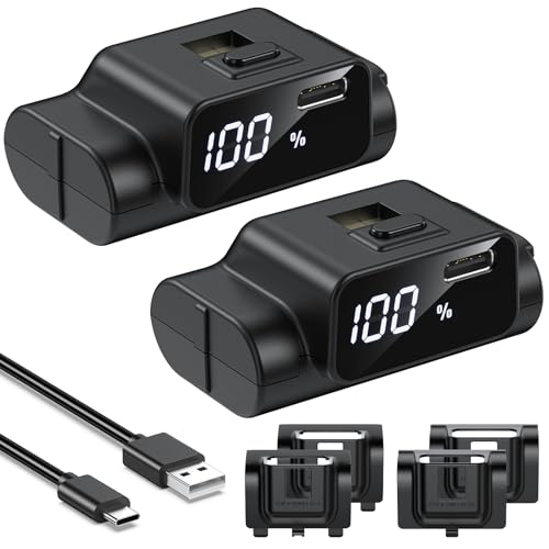 YUANHOT - Wiederaufladbarer Akku für Xbox Series X/S, LED-Display, 2 Pack 3600 mWh Schnellladeakkus, Ladeset und Remote-Ladeset für Xbox Series X/S-2