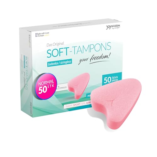 JOYDIVISION Soft-Tampons normal I 50 Stück I fadenlose Tampons für Sport, Schwimmen & Spa I Menstruationsschwämmchen ultra soft I leichtes Einführen & Entfernen I Softtampon ohne Faden