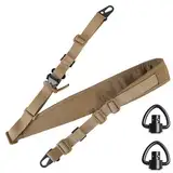 2 Punkt Gewehrriemen, Gun Sling Belt, Verstellbarer Waffengurt für Gewehr, rutschfeste Schulter Trageriemen mit 2 Sling Swivel Mount für Sport Spiel Jagd im Freien