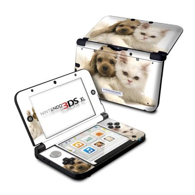 Nintendo 3DS XL Skin Schutzfolie Design modding Sticker Aufkleber - Katze & Hund - Young Love