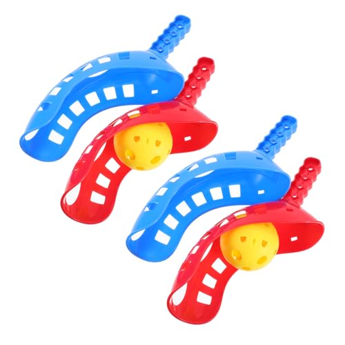Happyyami 2 Sätze Bälle starten und fangen Scoop-Ball-Spiel Kinderspiele Spiele für draussen Ballspiel werfen und fangen fangballspiel leuchtspielzeug Schaufelball und Catch Launcher