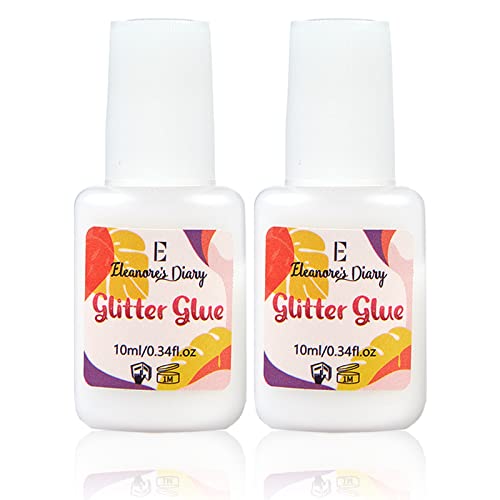 Hautkleber für Glitzertattoos, Eleanore's Diary 10 ml*2 Glitter Glue, Geruchlos& Nicht Toxisch, Glitzer tattoo kleber für Karneval, Ostern,Schiminke, Weihnachten, Cosplay, Partys