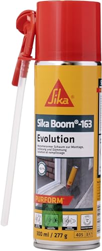 SIKA - Montageschaum - SikaBoom-163 Evolution weiss - PU-Schaum zum Füllen von Hohl- und Zwischenräumen - 300ml inkl. Adapter