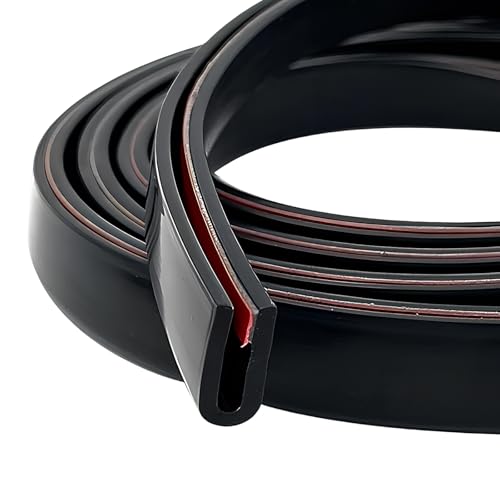 Kantenschutz Selbstklebend 3 Meter, Kantenschutz Gummi U-Profil, Kantenschutzprofil Gummilippe Kantenschutz, Metall Gummileiste U Profil für Bleche Glasscheiben Auto Blechschutzkante, Schwarz