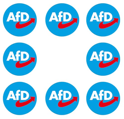 Sammys Shirt Store 24 Stück Aufkleber 4cm rund AFD Logo im hellblauen Kreis Neuwahlen AFD Sticker Sparpack gut haftend Aktiv Werden 5 cm