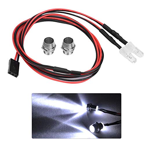 RC LED Licht Kits, 2PCS 5mm Scheinwerfer RC Zubehör LED Lichter für 1/10 Modell Drift Auto Fahrzeug(9# weißes Licht)
