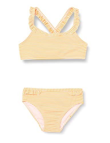 name it Baby Girls NMFZILINE Box Bikini, Orange Pop, 74/80