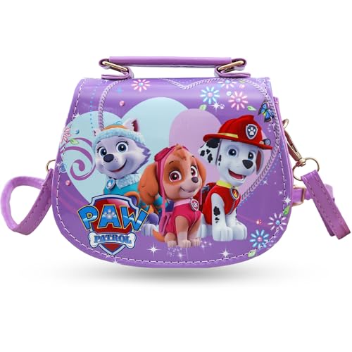 Chukua Kinderhandtasche Dog- Patrol Tasche Hund Umhängetasche Kinder Mädchen Dog Handtasche Kindertasche Schultertasche mit Verstellbarem Gurt zum Ausgehen oder Reisen, Geschenke für Mädchen Girls