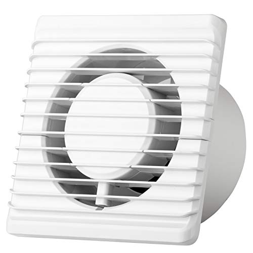 Badventilator Ø 100 mm in weiß MKK-PLANET Lüfter Ventilator Front Wandlüfter Badlüfter Ventilator Einbaulüfter Bad Küche leise 10 cm