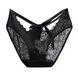 Damen Unterwäsche Sexy Für Hohl Spitze Sexy Niedrige Taille Mesh Unterwäsche Große Damen Dreieckn Unterwäsche Damen Sexy Spitze (Black, M)