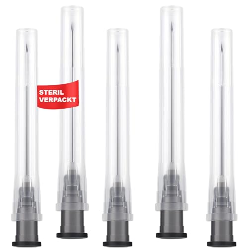100 Stück 22G x 1 ½" (0,7 mm x 38 mm) einzeln verpackt Abgabe Tube für Nachfüllflüssigkeiten aus rostfreiem Edelstahl Tube für Haushalt, Wissenschaftslabor, Industrie aus rostfreiem Edelstahl (22G)