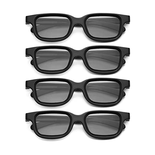 Tagtight 4 Teilige Polarisierte Passive 3D-Brille, 3D Brille für Cinema IMIX-Bildschirm, 3D TV, PC-Spiele oder Kino RealD, Video, YouTube