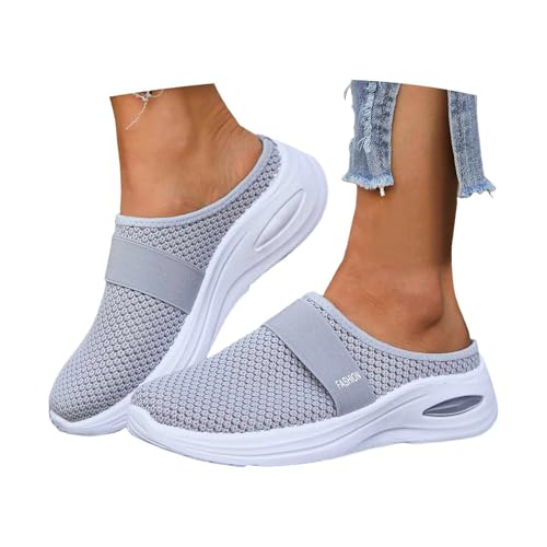 RUITOTP Orthopädische Schuhe Damen Air Cushion Slip On Hausschuhe Sommer Sandalen Mesh Atmungsaktiv Walkingschuhe Diabetiker Orthoback Schuhe Freizeit Leicht Schlupfschuhe Frauen