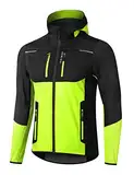 INBIKE Fahrradjacke Herren Wasserdicht Softshelljacke Übergangsjacke Winter Radjacke Laufjacke Funktionsjacke Winterjacke Regenjacke Fahrrad Wanderjacke Atmungsaktiv Warm Outdoorjacke Grün L